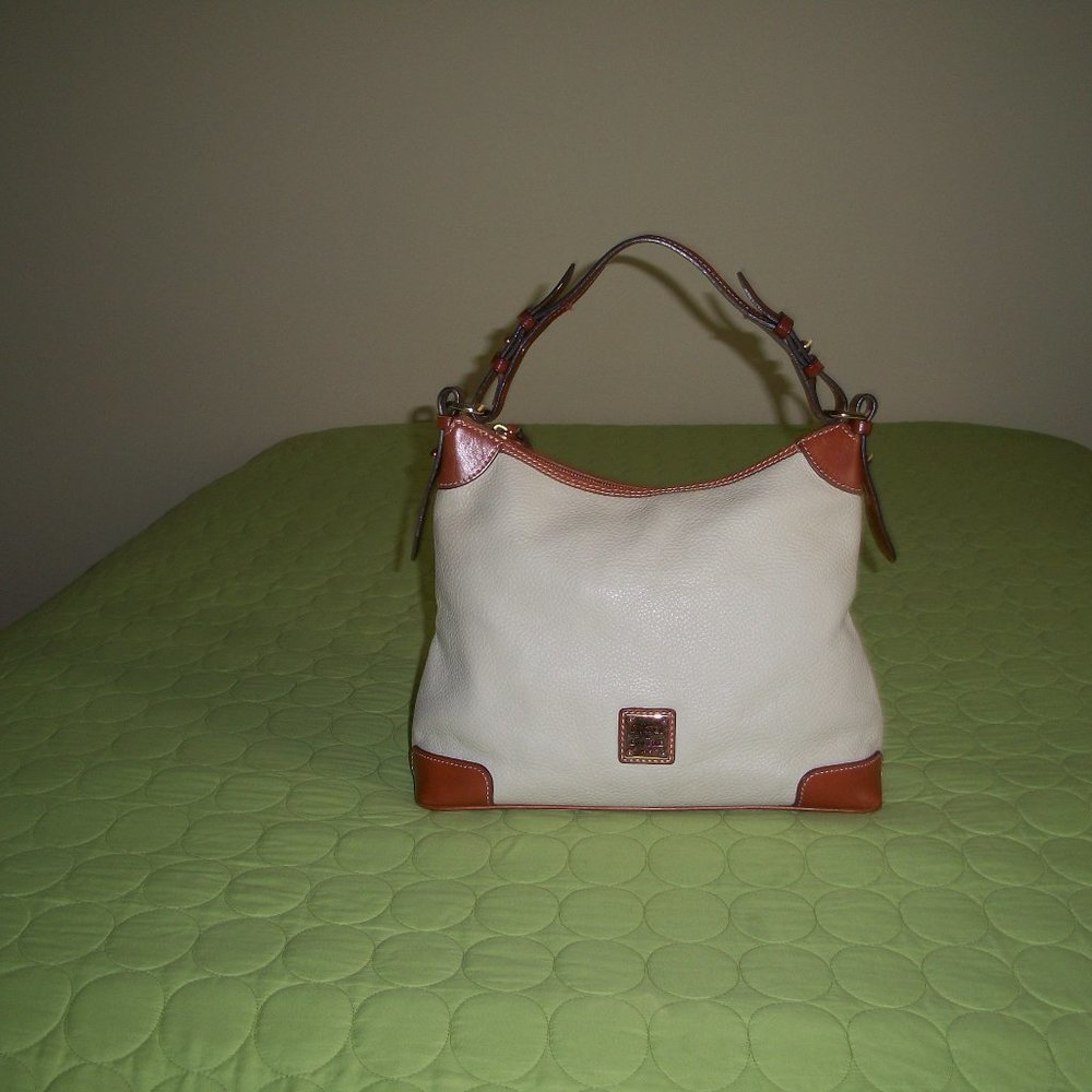 Dooney & Bourke Bone Color Bag Brown Trim
